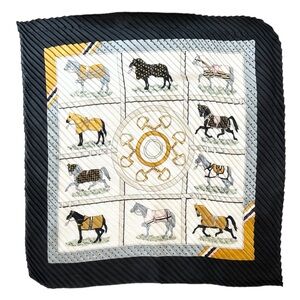 Horses in Blankets Satin Scarf